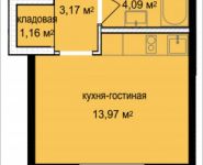 1-комнатная квартира площадью 22.4 кв.м, Октябрьская ул., 4 | цена 2 331 120 руб. | www.metrprice.ru