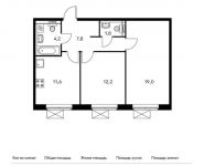2-комнатная квартира площадью 56.6 кв.м, Боровское ш, 2к3 | цена 12 038 820 руб. | www.metrprice.ru