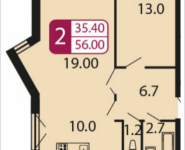 2-комнатная квартира площадью 56 кв.м, Ивановская, 7, корп.3Д | цена 4 536 000 руб. | www.metrprice.ru