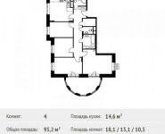 4-комнатная квартира площадью 93.2 кв.м, Липовая улица, 3 | цена 7 601 541 руб. | www.metrprice.ru