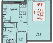 1-комнатная квартира площадью 46.7 кв.м, Ленинский пр-т, 4 | цена 4 572 864 руб. | www.metrprice.ru