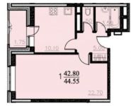 1-комнатная квартира площадью 44.5 кв.м, Центральная улица, 14 | цена 3 247 000 руб. | www.metrprice.ru