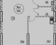 1-комнатная квартира площадью 56.4 кв.м, Ляпидевского ул., 1К3 | цена 9 500 000 руб. | www.metrprice.ru