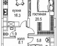 1-комнатная квартира площадью 53 кв.м, Авиационная ул., 77К2 | цена 15 546 781 руб. | www.metrprice.ru