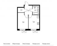 1-комнатная квартира площадью 34.5 кв.м,  | цена 3 287 850 руб. | www.metrprice.ru
