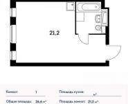 1-комнатная квартира площадью 3 кв.м, Маршала Захарова ул., 7 | цена 4 697 560 руб. | www.metrprice.ru