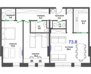 3-комнатная квартира площадью 73.8 кв.м, Народного Ополчения ул, вл. 33 | цена 11 254 500 руб. | www.metrprice.ru