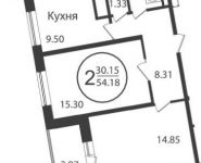 2-комнатная квартира площадью 54 кв.м, Колпакова ул., 44 | цена 4 551 120 руб. | www.metrprice.ru