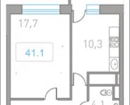 1-комнатная квартира площадью 41 кв.м в ЖК "Центр-2", Автозаводская ул. | цена 3 629 130 руб. | www.metrprice.ru