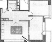 3-комнатная квартира площадью 65 кв.м,  | цена 3 700 000 руб. | www.metrprice.ru