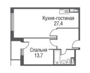 1-комнатная квартира площадью 54.6 кв.м, проезд Серебрякова, 9к1 | цена 8 337 420 руб. | www.metrprice.ru