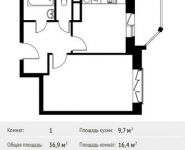 1-комнатная квартира площадью 36.9 кв.м, Лесная ул, 2 | цена 3 726 546 руб. | www.metrprice.ru