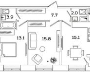 2-комнатная квартира площадью 57.4 кв.м, Рязанский просп., 2 | цена 9 422 382 руб. | www.metrprice.ru