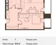 1-комнатная квартира площадью 45.6 кв.м, Новодмитровская ул., 5А | цена 6 566 400 руб. | www.metrprice.ru