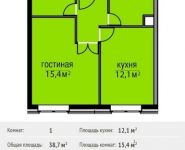 1-комнатная квартира площадью 38.7 кв.м, Ясная ул, 14 | цена 2 979 900 руб. | www.metrprice.ru
