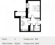 1-комнатная квартира площадью 34.5 кв.м, Фруктовая ул., 1К1 | цена 4 564 671 руб. | www.metrprice.ru