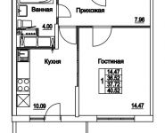 1-комнатная квартира площадью 37.72 кв.м, 2-я Муравская | цена 5 304 035 руб. | www.metrprice.ru