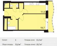 1-комнатная квартира площадью 51.6 кв.м, Ленина пр-т, 76 | цена 3 505 600 руб. | www.metrprice.ru