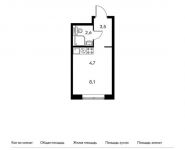 1-комнатная квартира площадью 18.9 кв.м, Боровское ш, 2к3 | цена 5 934 600 руб. | www.metrprice.ru