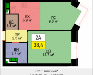 2-комнатная квартира площадью 38.4 кв.м, Адмирала Макарова, 10, корп.4 | цена 7 987 200 руб. | www.metrprice.ru