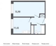 1-комнатная квартира площадью 34.3 кв.м, Загорьевская улица, 25 | цена 2 782 541 руб. | www.metrprice.ru