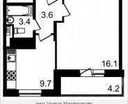 1-комнатная квартира площадью 35.9 кв.м, проспект Астрахова, 2 | цена 3 554 100 руб. | www.metrprice.ru