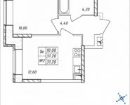 1-комнатная квартира площадью 31.2 кв.м, Дружбы, 50 | цена 3 040 876 руб. | www.metrprice.ru