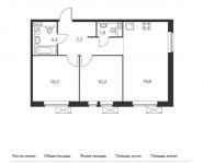 2-комнатная квартира площадью 53 кв.м, Саларьево д, Новая 2-я ул, 23с1 | цена 6 413 000 руб. | www.metrprice.ru