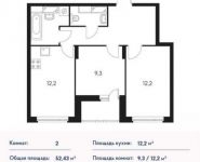 2-комнатная квартира площадью 52 кв.м, Ракетчиков ул., 58 | цена 4 115 755 руб. | www.metrprice.ru