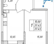 1-комнатная квартира площадью 37.45 кв.м, Дружбы, 3, корп.32 | цена 2 982 405 руб. | www.metrprice.ru