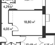 2-комнатная квартира площадью 63.06 кв.м, Фабрициуса улица, д.18, к.1 | цена 11 666 100 руб. | www.metrprice.ru