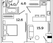 1-комнатная квартира площадью 37.1 кв.м, Рязанский проспект, 2, корп.М2 | цена 6 480 071 руб. | www.metrprice.ru