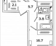 2-комнатная квартира площадью 61.9 кв.м, Рязанский проспект, 2, корп.М2 | цена 8 765 968 руб. | www.metrprice.ru