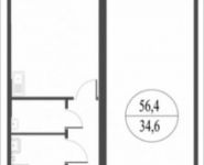 1-комнатная квартира площадью 56.3 кв.м, Ляпидевского ул., 1 | цена 7 572 720 руб. | www.metrprice.ru