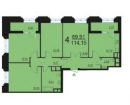 4-комнатная квартира площадью 114 кв.м, улица Берзарина, 28 | цена 22 161 652 руб. | www.metrprice.ru