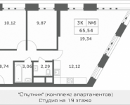 3-комнатная квартира площадью 65.54 кв.м, Мякининское шоссе, 2 | цена 5 479 144 руб. | www.metrprice.ru