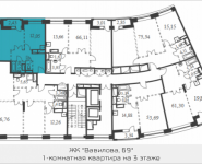 1-комнатная квартира площадью 56.14 кв.м, Вавилова, 69 | цена 10 646 165 руб. | www.metrprice.ru