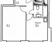 1-комнатная квартира площадью 35.6 кв.м, 1-й Грайвороновский пр, 1 стр 1 | цена 4 734 800 руб. | www.metrprice.ru