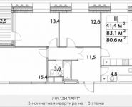 3-комнатная квартира площадью 83.1 кв.м в ЖК "Зиларт", Автозаводская, 23, корп.6 | цена 20 289 862 руб. | www.metrprice.ru