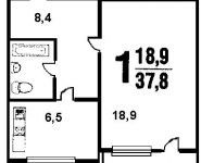 1-комнатная квартира площадью 38 кв.м, Солнцевский просп., 23 | цена 6 300 000 руб. | www.metrprice.ru