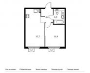 1-комнатная квартира площадью 37.8 кв.м,  | цена 3 659 040 руб. | www.metrprice.ru