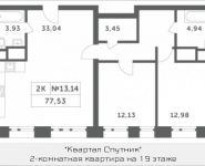 2-комнатная квартира площадью 77.53 кв.м, Мякининское шоссе, 4 | цена 8 202 242 руб. | www.metrprice.ru