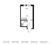 1-комнатная квартира площадью 23.7 кв.м, Ленинский проспект, 20 | цена 3 495 750 руб. | www.metrprice.ru