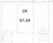 2-комнатная квартира площадью 67.59 кв.м, Ясная, 8, корп.8 | цена 4 719 917 руб. | www.metrprice.ru
