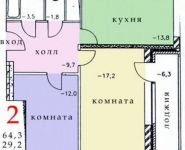 2-комнатная квартира площадью 61 кв.м, улица Авиаторов, 10к2 | цена 7 400 000 руб. | www.metrprice.ru