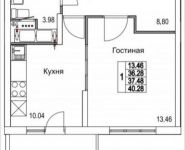 1-комнатная квартира площадью 40 кв.м, Муравская 2-я ул. | цена 4 767 515 руб. | www.metrprice.ru