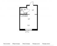 1-комнатная квартира площадью 27.4 кв.м,  | цена 3 159 220 руб. | www.metrprice.ru