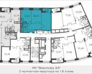 2-комнатная квартира площадью 66.35 кв.м, Вавилова, 69 | цена 16 680 390 руб. | www.metrprice.ru