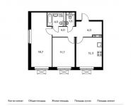 2-комнатная квартира площадью 58.2 кв.м, жилой комплекс Мякинино Парк, | цена 7 536 900 руб. | www.metrprice.ru