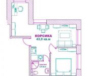 0-комнатная квартира площадью 43 кв.м, проезд Шокальского, 31к1 | цена 2 350 000 руб. | www.metrprice.ru